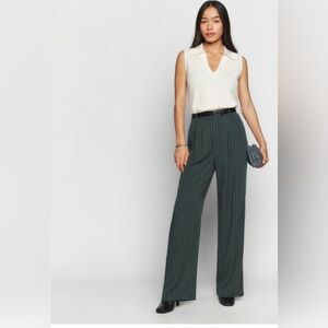 Reformation Petites Mason Pant color sycamore stripe